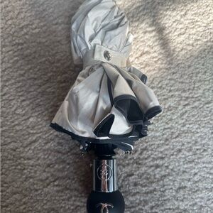 CHANEL Silver and Black Umbrella
